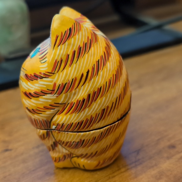 Ginger or orange cat jewelry box knickknack box - Picture 3 of 6